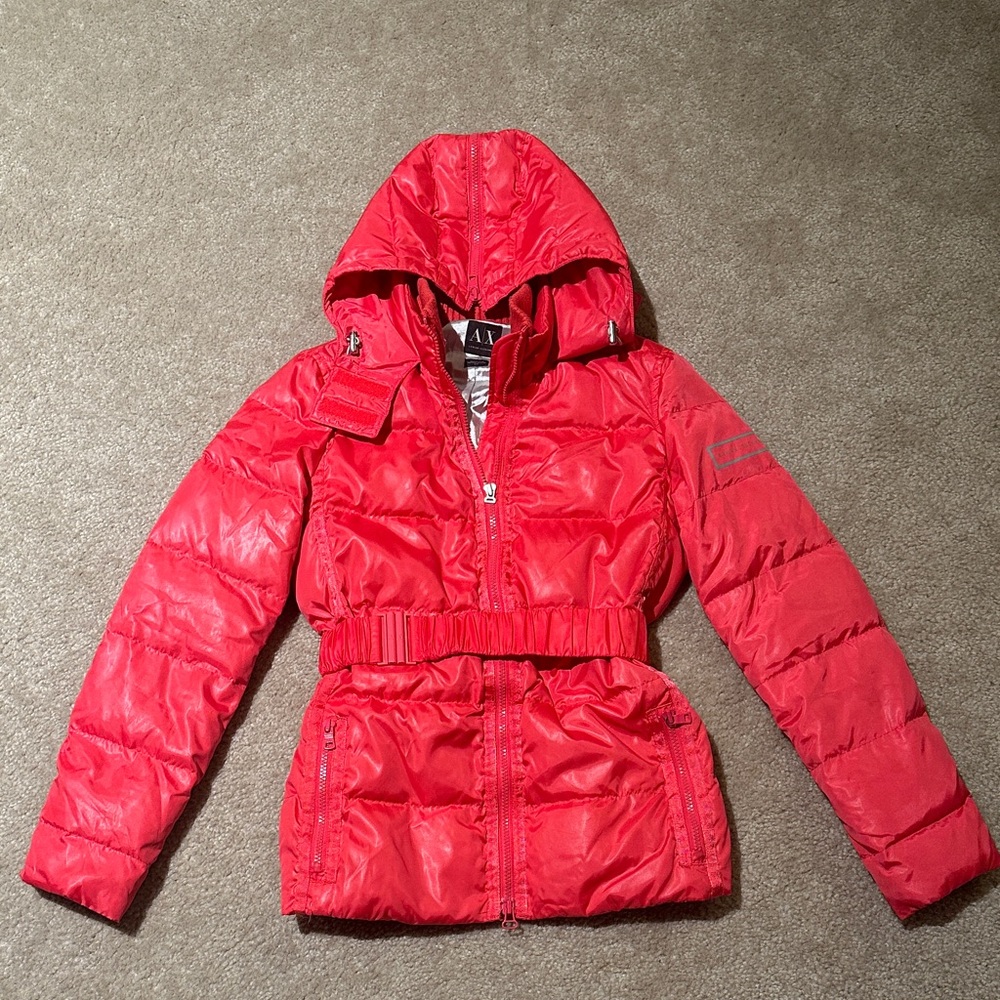 A/X Armani Exchange Vibrant pink Hooded Puffer Jacket